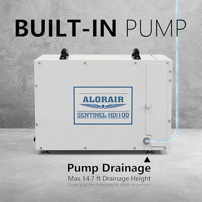 ALORAIR Sentinel HDi100 Commercial Dehumidifier with Pump, 220 Pints Whole Homes Dehumidifier for Crawl Spaces, Basements, up to 2,900 sq. ft. cETL