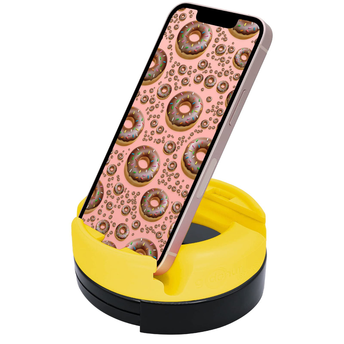 GoDonut 360 Swivel – Smartphone and Tablet Stand and Desk Organizer with 360 Degrees Device Rotation - Compact and Portable for Travel, Office and Home - Made in USA (Blue)