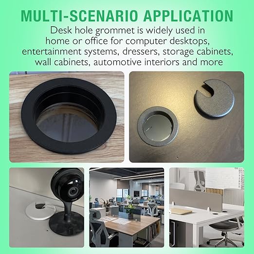 5 Pcs Desk Grommet 2" / 50 mm, Desk Cord Hole Cover, Cable Grommet ABS Plastic, Desk Hole Grommet for Home & Office Pc, Detachable Cable Cord Organizer-White