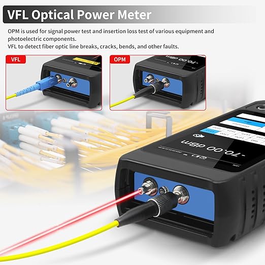 Multifunction RJ45 Network Caber Tester, UTP Cable Tester Ethernet Cable Tracer, 4" IPS Touch Screen Support Network Tools, Digital Multi-Meter, VFL,OPM, POE++ Detect,RJ45 TDR, Cable Length,NCV