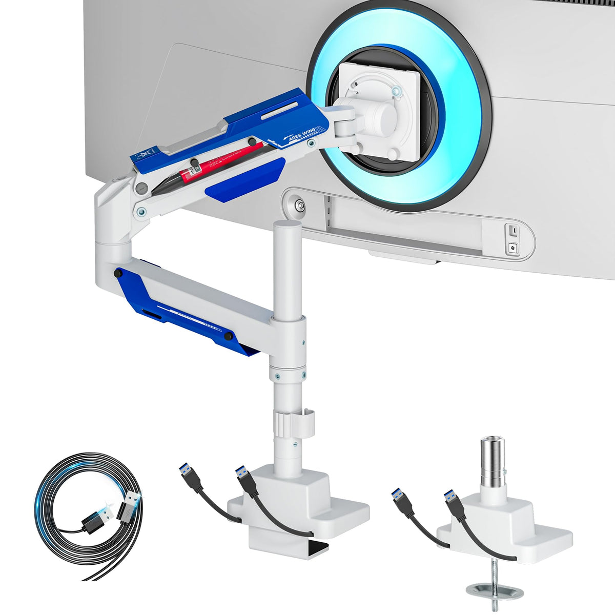 ARES WING Ultrawide Monitor Arm for 24 to 57 Inch Screen, Black