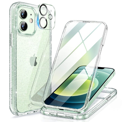 Miracase for iPhone 13 Case 6.1'',Full-Body Magnetic Clear Bumper Case with Built-in 9H Tempered Glass Screen Protector,Military Drop Protection Outdoor Phone Case — iPhone 12/12Pro