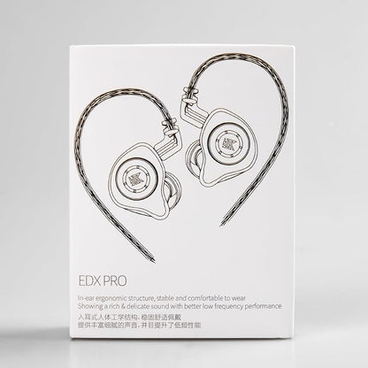 keephifi KZ EDX Pro in Ear Monitor with Mic Wired Headphones HiFi Stereo Stage Wired Earphone Dual DD IEM Earphones Earbuds with Detachable Cable for Musicians Audiophiles (Black, with Mic)