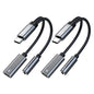 2PCS USB C Splitter for KZ ZS10 PRO, CCZ CA01 USB C to 3.5mm Audio Headphone and Charger Adapter, Type C Headphone Splitter 1 in 2 Out, Dongle Audio Cable DAC for Samsung Galaxy S25/S24 (USBC-3.5MM)