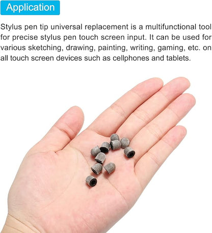 MECCANIXITY 12pcs 6mm Stylus Pen Fine Tips Conductive Fiber Capacitive Touch Screen Pens Tip Universal Replacement