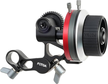 Foto4easy Aluminum Mini Follow Focus for DSLR Mirrorless Camera Camcorder Cage Rig,with A/B Stops & 15mm Rod Clamp System