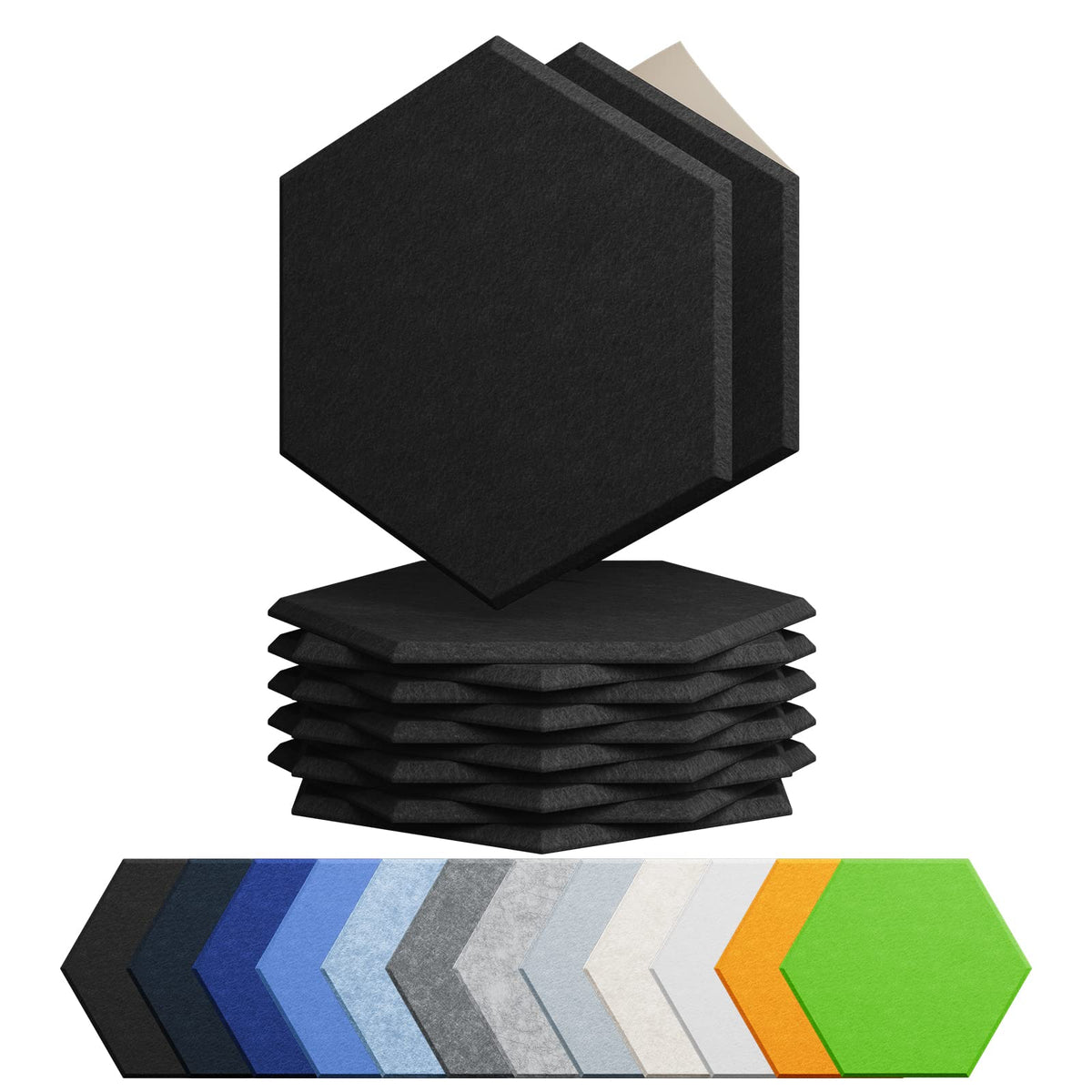 12 Pack Hexagon Acoustic Panels Self Adhesive Sound Proof Foam(Silver Gray)