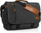 ESTARER 13-14 Inch Laptop Messenger Bag Water-Resistant Canvas Shoulder Bag for Business College, Grey