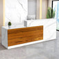 Reception Desk with Counter Modern Checkout Counter with Lockable Drawer Keyboard Tray Receptionist Desk for Office Salon Reception Table M Left 47inch/120cm
