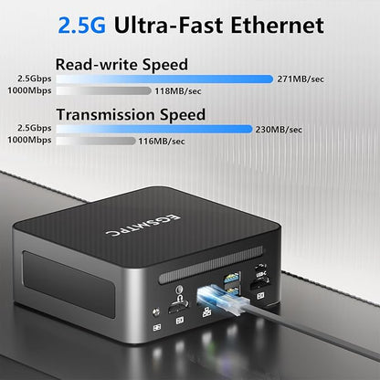 Mini Desktop Computer, Intel Core i5-12450H (Up to 4.40GHz), 16GB DDR4 RAM, 1TB M.2 SSD, Mini PC Supports Triple 4K Display, USB 3.2, Wi-Fi 6, BT 5.2, RJ45 2.5G