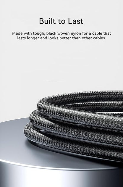 Woven USB-A to USB-C Cable (1ft) for Apple iPhone 16 Pro Max MFi Certified USB to Type C CarPlay Car Charger Cord for iPhone 16 Pro 16 Plus 16 iPhone 15 Pro Max 15 Pro 15 Plus 15 iPad Pro M4 (Black)