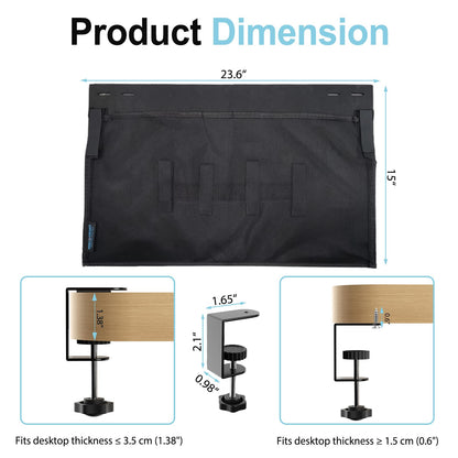 Under Desk Privacy Panel and Cable Management, 24" Felt Modesty Panel Kit