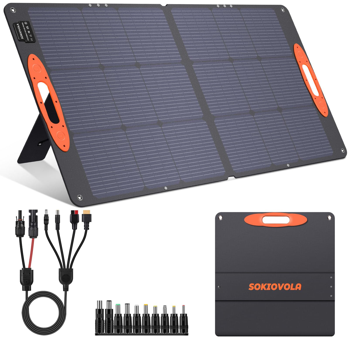 SOKIOVOLA N-Type 16BB 100W Portable Solar Panel 18V ETFE Portable Foldable Solar Charger NextGen 25% High Conversion Folding Solar Panel for Camping Outdoor RV