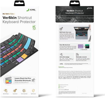 JCPal Final Cut Pro Shortcut Guide Keyboard Cover for Apple MacBook Pro 14 inch and MacBook Pro 16 inch (M1-M4 Models) and MacBook Air 13 inch and MacBook Air 15 inch (M2-M4 Models) (US-Layout)