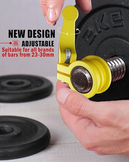 Mini Barbell Clips 1 inch I Multi-Size Adjustable Barbell Collar I 1 inch Barbell ClampsIQuick Release Weight Clips Pair of Locking for Dumbbell Bar