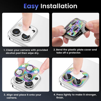 Tensea for iPhone 16 Pro/iPhone 16 Pro Max/iPhone 14 Pro/iPhone 14 Pro Max Camera Lens Protector, Metal Aluminum Alloy Tempered Glass Cover Camera Screen Protector Accessories, Case Friendly