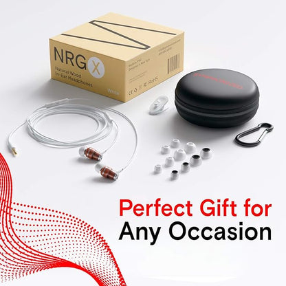 Symphonized Wired Earbuds with Microphone 3.5mm — Noise Isolating Headphones with Wire, Earphones Wired, Headphones with Microphone for Computer, Ear Phones Android Electronics, Natural Wood (White)