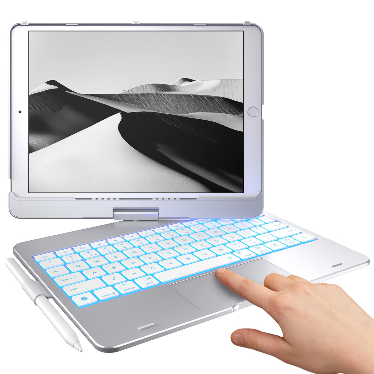 typecase Touch Keyboard Case for iPad 9th/8th/7th Gen, 360° Rotating