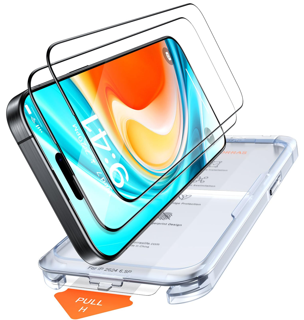 TORRAS Diamond Shield for iPhone 15 Pro Screen Protector [Military-Grade Protection] 9H+ Unbreakable Shatterproof Aerospace Tempered Glass Full Coverage InstaFit Bubble-Free, 2-Pack