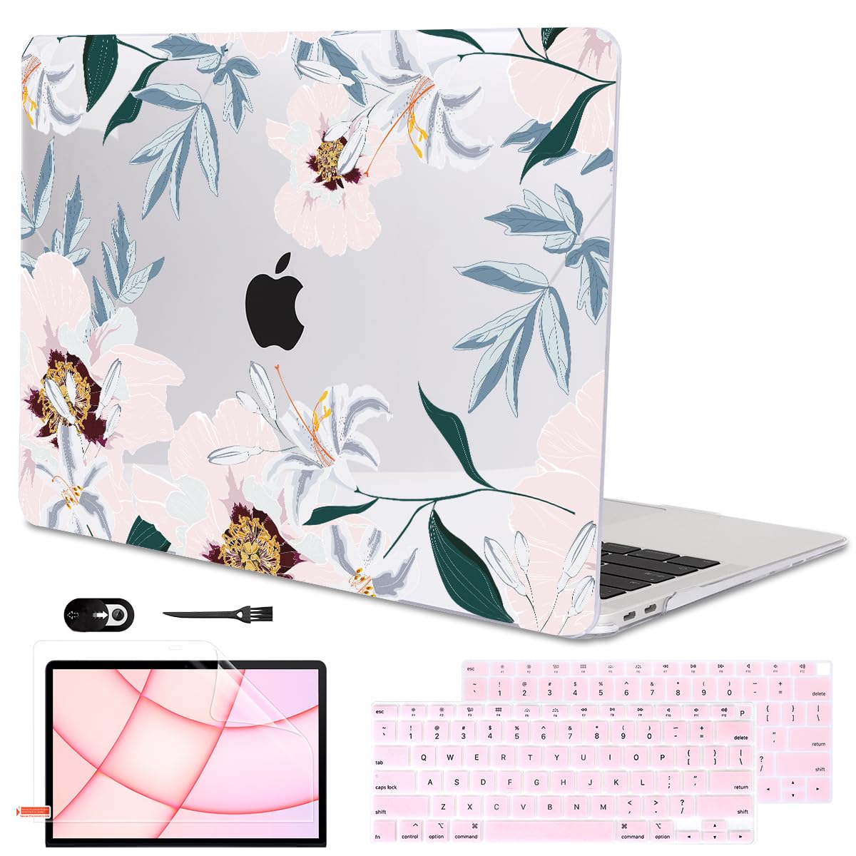 LCMOCICO for MacBook Air 13 inch Case 2020 2019 2018 Release M1 A2337 A2179 A1932, Glitter Crystal Pritned Pattern Hard Case Cover for Mac Air 13.3" Retina Display Touch ID, Astronauts & Spacecraft