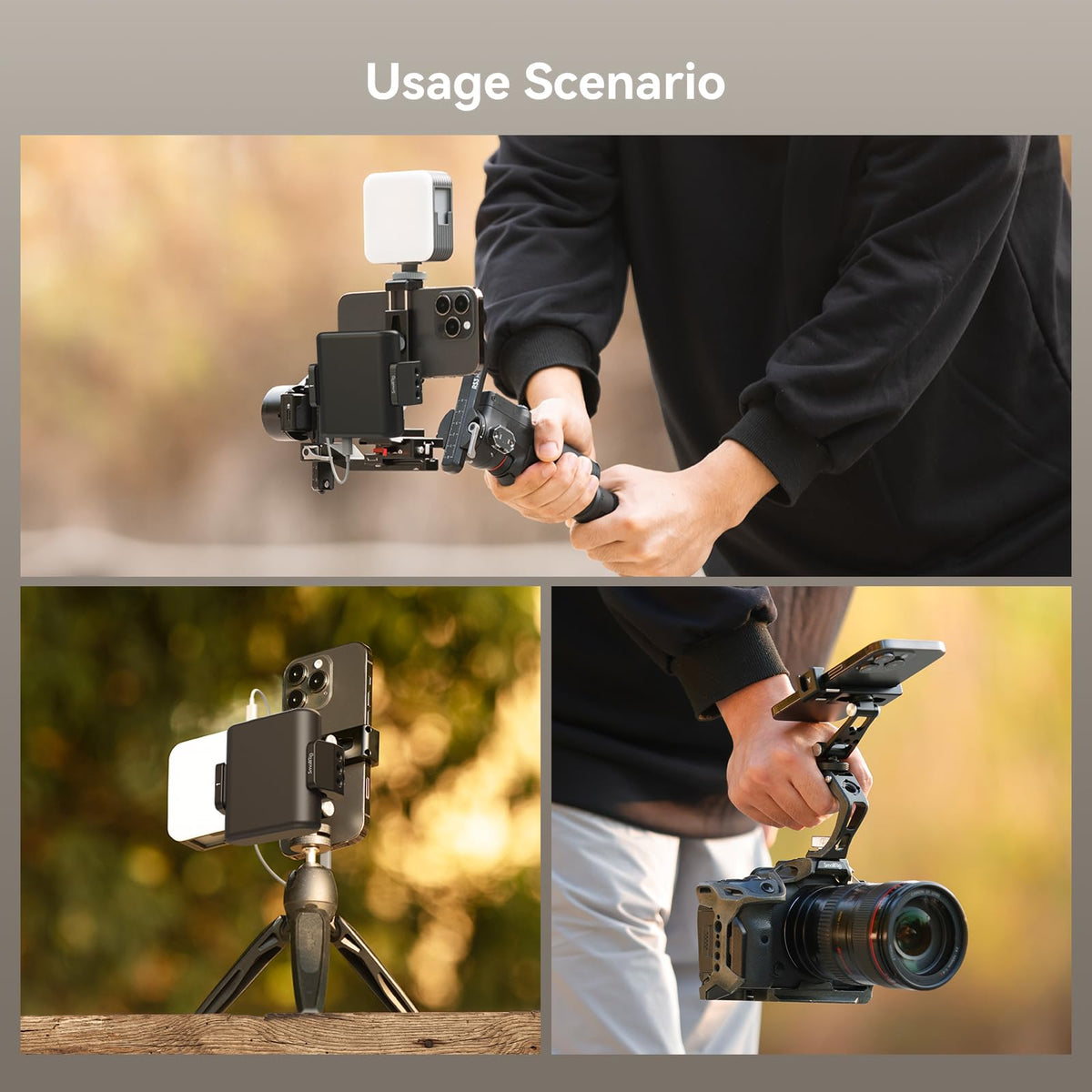SMALLRIG Universal Phone Holder Mount with Cold Shoe - 4382