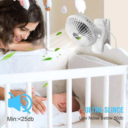 BESKAR USB Clip on Fan, Portable Small Desk Fan with Cord Powered