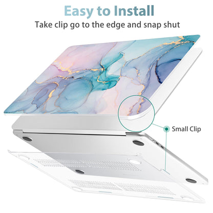 May Chen Case for MacBook Air 13/13.6 inch M5 A3449 M4 A3240 M3 A3113 M2 A2681, 2026 2025 2024-2022, Plastic Hard Shell with Keyboard Cover & Screec Protector, Gentle Marble