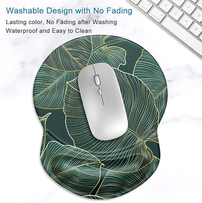 ITNRSIIET Ergonomic Mouse Pad with Gel Wrist Support Small Wrist Rest Smooth Surface Non-Slip PU Base Comfortable Office Supplies Pain Relief, 8.7 x 7.2 inches, Palm Texture