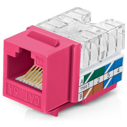 Everest 90 Degree RJ45 Cat6A Keystone Jacks Slim Profile 20-Pack Yellow