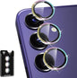Avocase for Samsung Galaxy S24 Plus Camera Lens Protector, Individual Metal Ring Tempered Glass Lens Cover, [Strong Adsorption] Scratch Resistant Ultra-Thin HD Clear Lens Cover, 1 Set-Colorful Sparkly