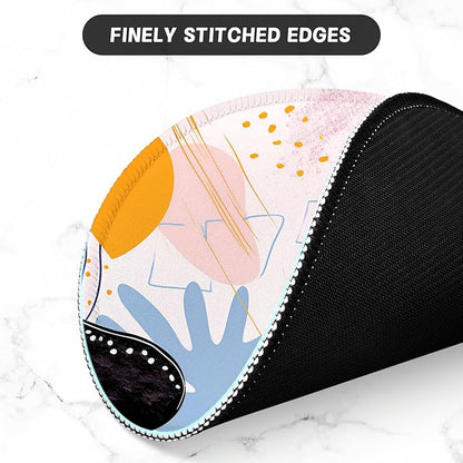 ITNRSIIET Round Mouse Pad with Stitched Edge Premium-Textured Waterproof Non-Slip Rubber Base Desktop Protection Mat Diameter 8.7 inches, Floral Fantasy