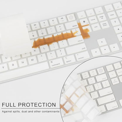Allinside White Keyboard Cover for Mac Magic Keyboard with Touch ID and Numeric Keypad A2520 US Layout