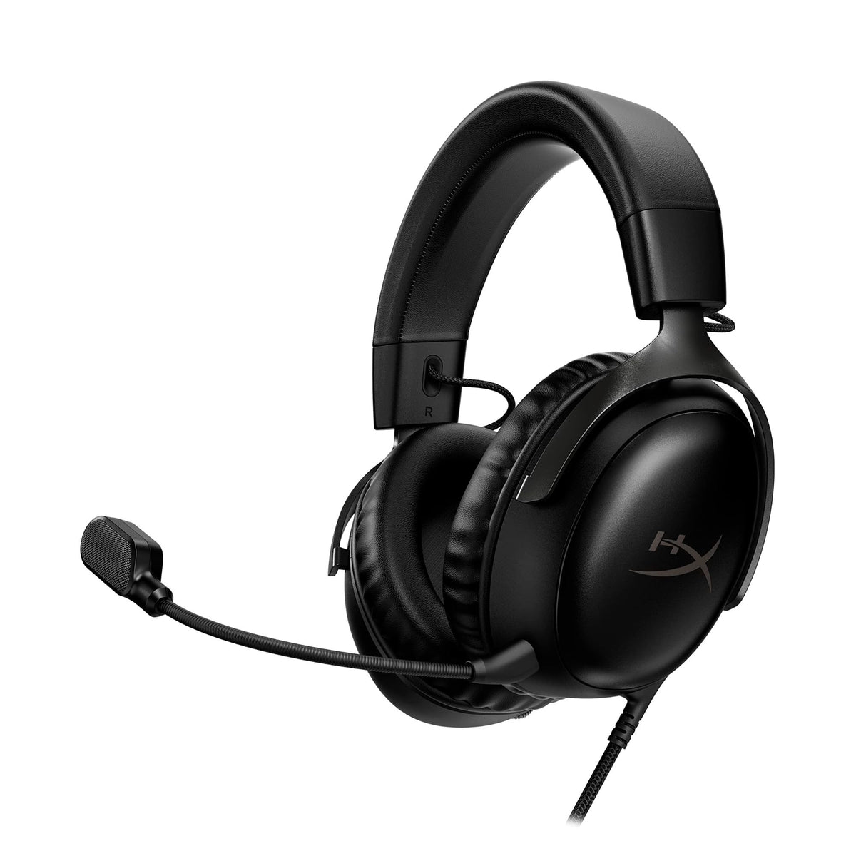 HyperX Cloud III – Wired Gaming Headset, PC, PS5, Xbox Series X|S, Angled 53mm Drivers, Spatial Audio, Memory Foam, Durable Frame, Ultra-Clear 10mm Mic, USB-C, USB-A, 3.5mm – Black/Red