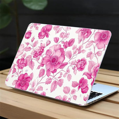 Compatible with MacBook Air 13.3 13.6 Inch Case 2022 2021 2020 2019 Plastic Hard Shell Case Cover,13.6 Air (A2681) M2 2022, Pink Vintage Floral