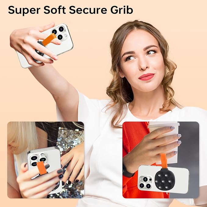 Magnetic Suction Cup Phone Mount, Ultra-Comfort Silicone Suction Grip Holder Stand for MagSafe, Hands-Free Mirror Shower Phone Holder Mount for TikTok/Video/Selfies/Shower