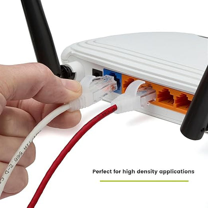 TRUECABLE Cat6 Component Rated Patch Cable, Unshielded (U/UTP), 14ft, Red, 28AWG Solid Copper, Snagless 10G High-Speed Ethernet Cable, PoE++ 4PPoE 100W, UL Listed, RoHS-3, 5 Pack