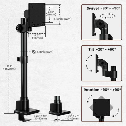 Monitor-Arm Ultrawide Heavy Duty 24-57'' - Aluminum Single Monitor Mount Holds up to 59.4lbs, Adjustable Desk Mount Stand, VESA75/100/200mm, Black