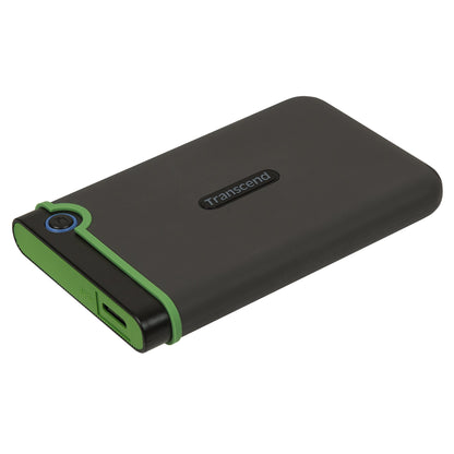 Transcend StoreJet 1TB Rugged External Hard Drive, USB3.1(5Gbps) Portable HDD w/One Touch Auto-Backup Button/Anti-Shock Resistant/Compact&Lightweight/Lightning-Fast Speeds, Iron Gray - TS1TSJ25M3S