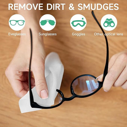Lensmate 120 Count Lens Wipes for Eyeglasses, Pre-Moistened & Individually Wrapped Eyeglass Wipes, Lens Cleaning Wipes for Eyeglasses, Sunglasses, Goggles and Camera Lens