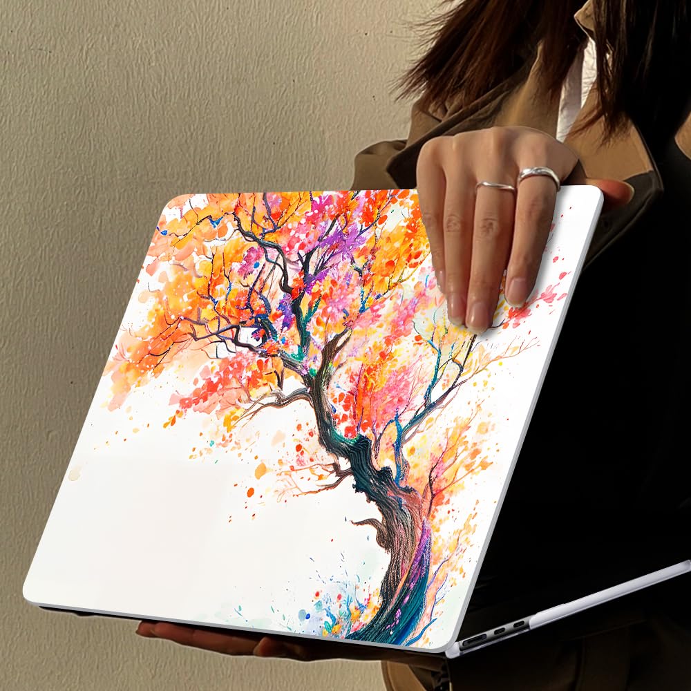 LCMOCICO Compatible with MacBook Air 13 inch Case M1 A2337 A2179 A1932 2021 2020 2019 2018 Release with Retina Display & Touch ID, Crystal Pattern Plastic Hard Shell Case Cover, Phoenix Tree Flowers