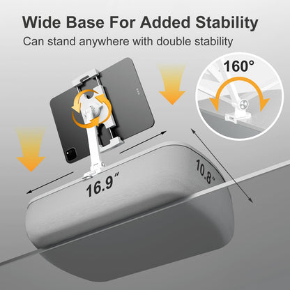 ERGONOV Lap Bean Bag Pillow Stand, 360° Tablet Holder with Adjustable Arm