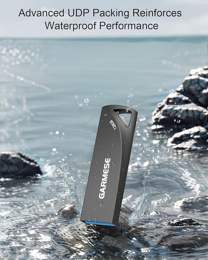 128GB USB Flash Drives, 2-Pack Waterproof Metal USB 3.0 Memory Stick, Slim Thumb Drive Portable Pen Drive with Keychain Hole Stylish Jump Drive for PC Computer