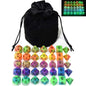 5 Sets New Black Polyhedral Dice with Satin-Lined Velvet Bag for Dungeons and Dragons DND RPG MTG D20 D12 D10 D8 D6 D4