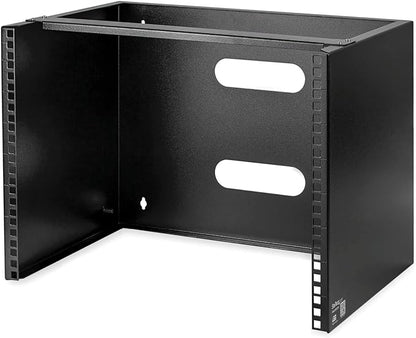 StarTech.com 8U Wall Mount Patch Panel Bracket - 13.75 inch Deep - 19" Patch Panel Rack & 1U Server Rack Shelf - Universal Vented Rack Mount Cantilever Tray, Black (CABSHELFV1U)