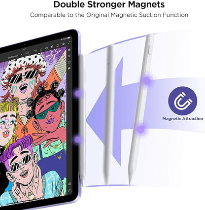 Stylus Pen for iPad 2018-2025, 15Mins Fast Charge for Apple Pencil, Palm Rejection, Compatible with iPad 10/9/8/7/6, iPad Pro 12.9"/11"/13" M4, iPad mini 6/5, iPad Air 5/4/3/11"-13" M2