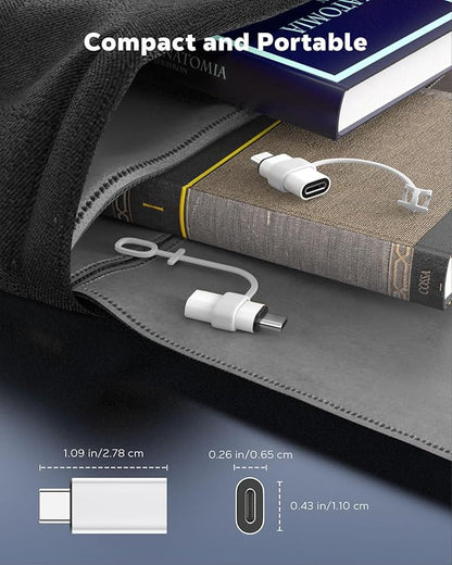 MoKo Lightning to USB C Adapter 2Pack, NOT for Earbuds/Headphones/OTG, USB-C to Lightning Adapter for iPhone 15/16 Pro/16 Pro Max/Plus,Galaxy S24,iPad, ONLY for Charging/Data Sync, White