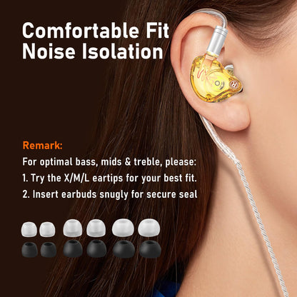 Audiovance Vibes 202 HiFi Wired Earbuds, IEM in-Ear Monitor Headphones