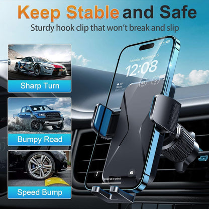 DOLYOFG Car Phone Holder Vent [Thick Cases Friendly] Phone Mount for Car Air Vent 360° Rotate Hands Free Cell Phone Holder for Car Automobile Cradle for All iPhone Android Smartphone