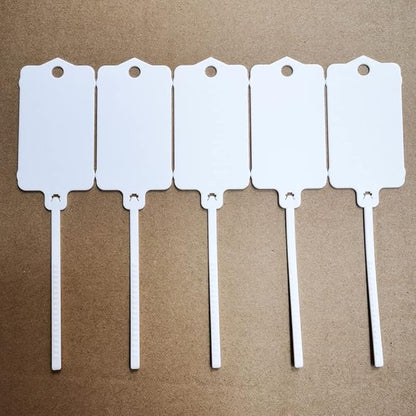 100pcs Reusable Blank Plastic Tags Ties Key Tags 1.45"*2.48" Serrated Tension Sealing Strap with Large Label Plastic Tie Mark Label Waterproof Hang Sign Write on Tag (White, 100pcs)
