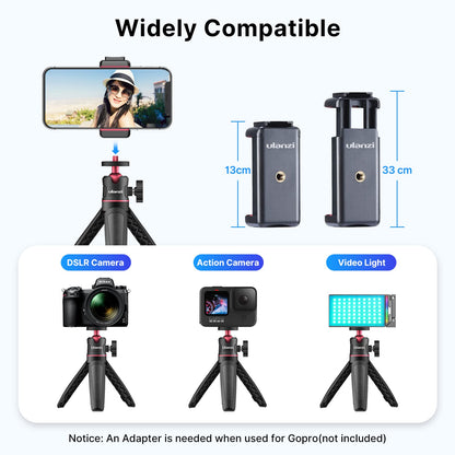 ULANZI MT-08 Extension Pole Tripod, Mini Selfie Stick Stand Handle Grip for Cell Phone iPhone Pro Max Android Luna Pocket Xtra Muse Canon Sony ZV-1 A6400 A6600 Cameras Video Recording/Vlogging